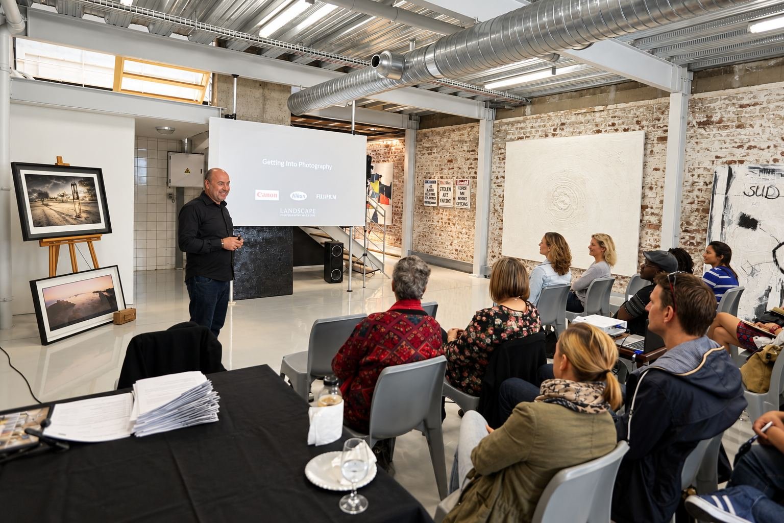 Martin Osner teaching a room of students in the studio